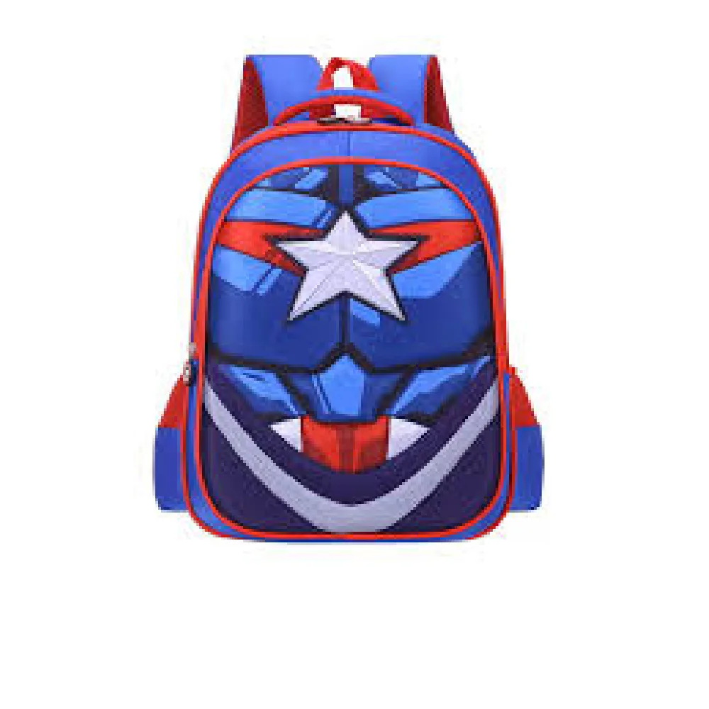 Kids Captain America School Backpack - Blue & Red Shield Design| 327-1