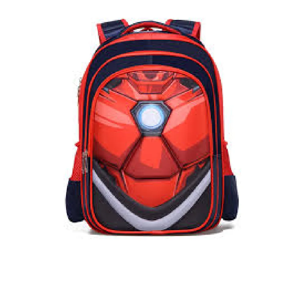 Kids Iron Man School Backpack - Red Armor Arc Reactor Design | 327-1