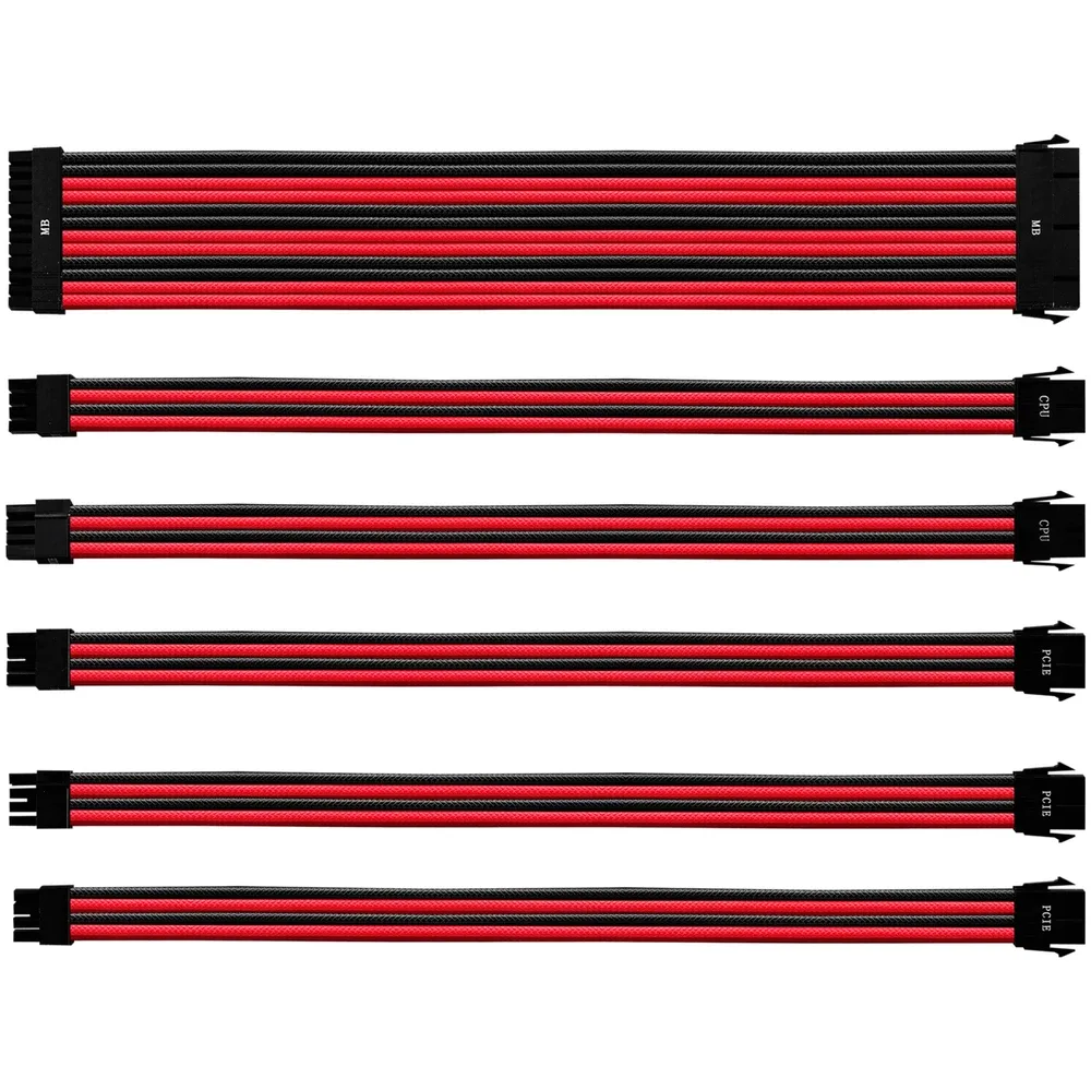 Cooler Master Red&Black Colored PSU Extension Cable Kit | CMA-NEST16RDBK1-GL