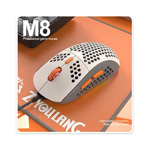 Free Wolf M8 Micro-light Color-blocked Perforated Wired Mouse(TAX included )