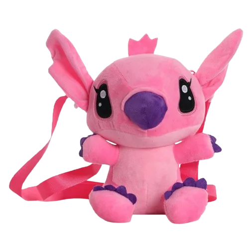 Angel Plush Backpack - 30 cm Pink Alien Soft Toy Bag | CVD-96CC