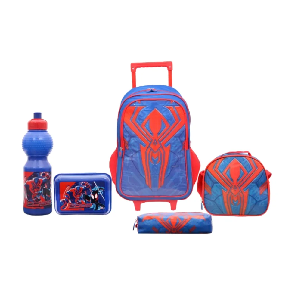 Kids Trolley School Backpack Set - Spider-Man Design (5-Piece Set) | 500015