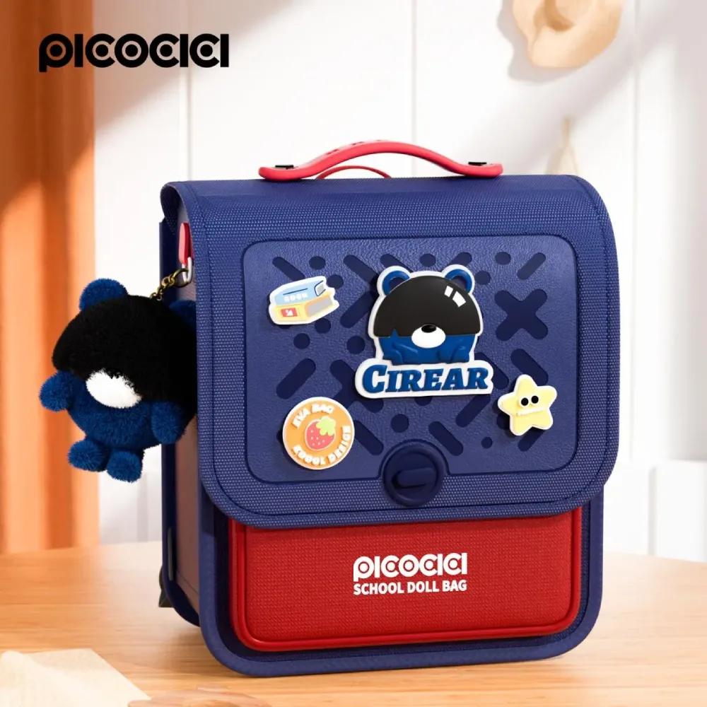 Picocici School Doll Bag Round Bear | K58