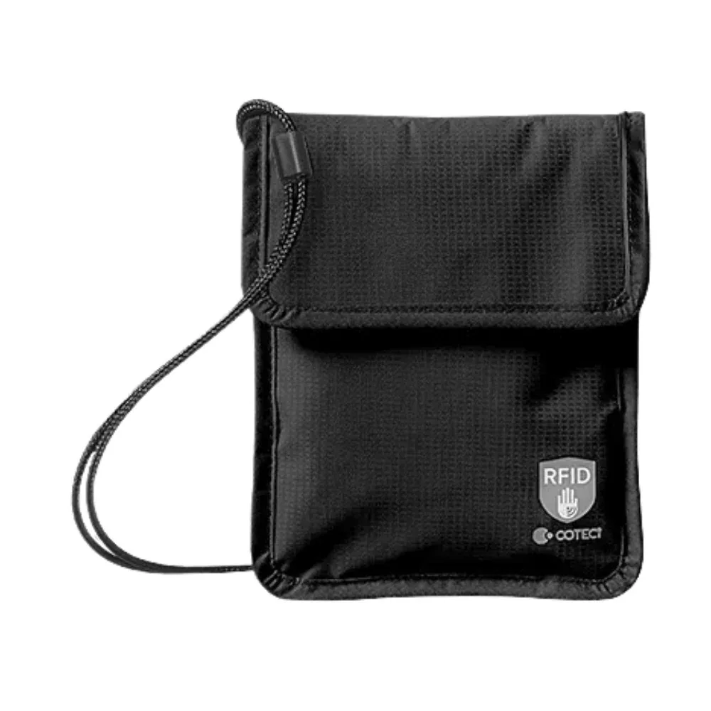 Coteci Anti-Theft Swipe Passport Bag - Black | PB-AT01