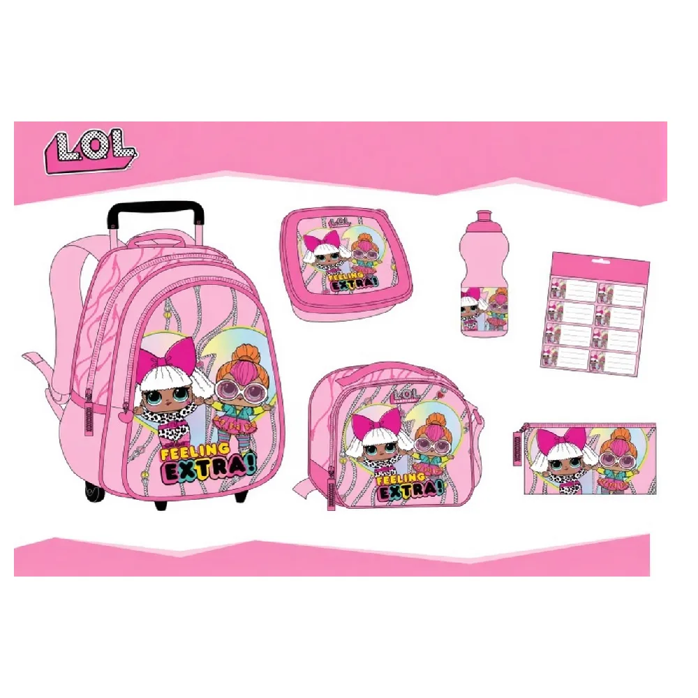 Kids School Backpack Trolley Set - LOL Surprise Feeling Extra (6-in-1 Set) | LOPR23-5